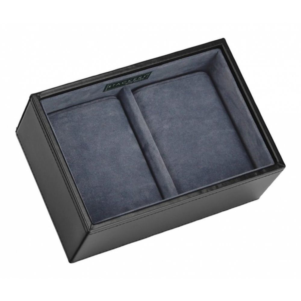 Men's Mini Black and Velvet 4 Watch Stacker