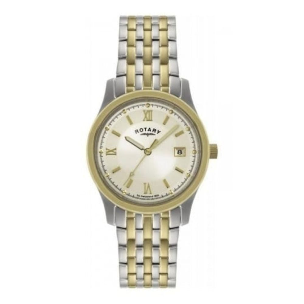 Two Tone Linked Bracelet Date Display Watch