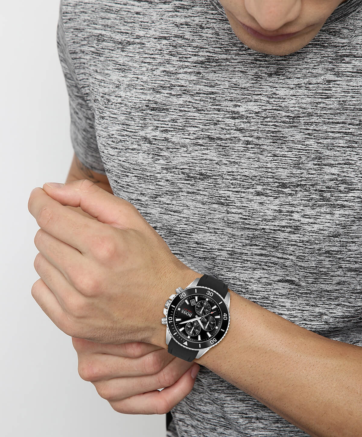 Admiral Black Dial & Black Silicone Strap Gents Watch