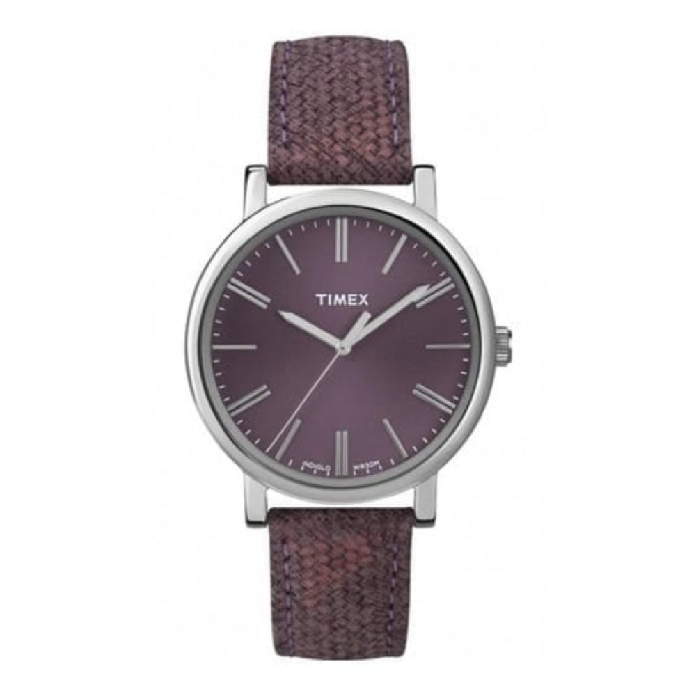 Classic Burgundy Leather Texture Leather Easy Read Watch