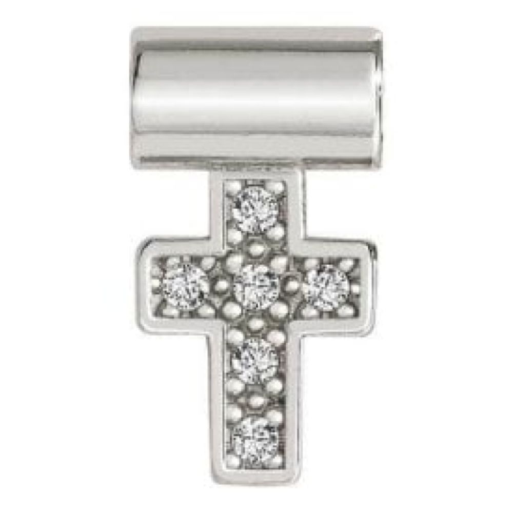 Seimia Silver Cubic Zirconia Cross Charm