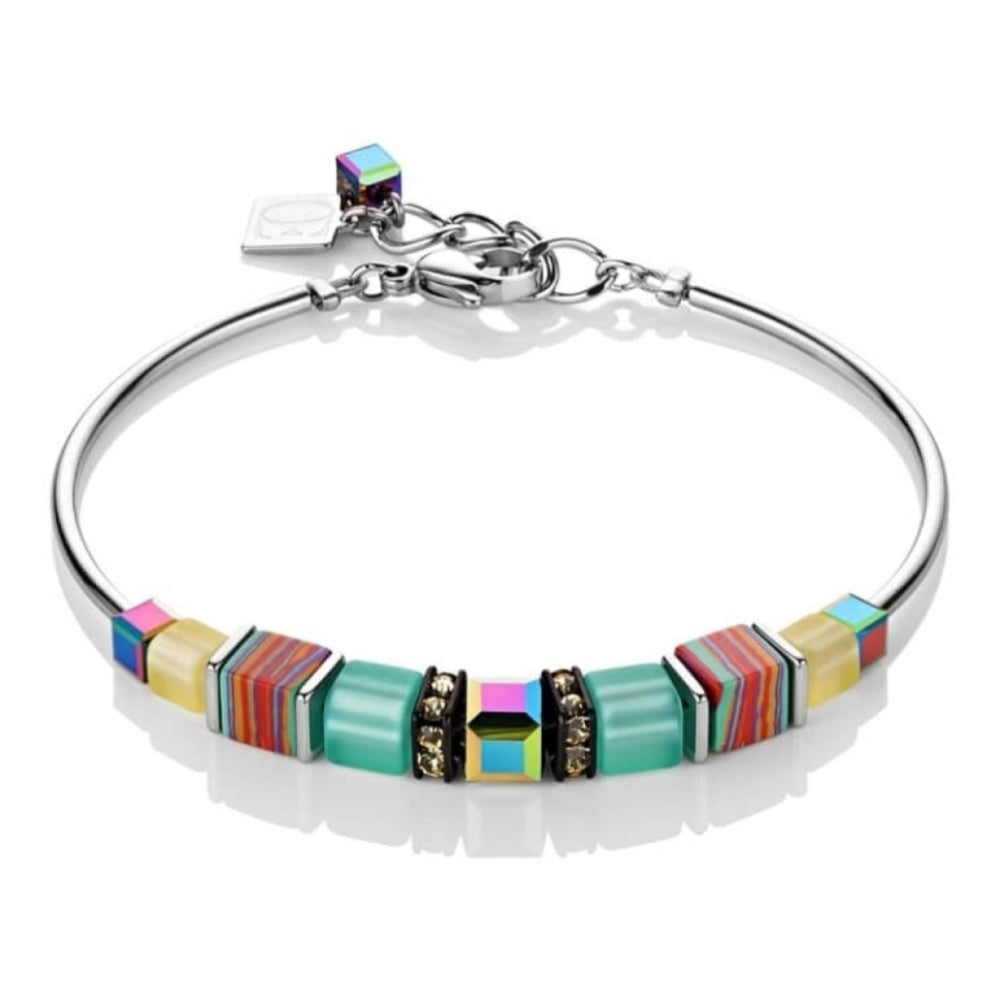 Mint & Yellow Geo Cube Bracelet