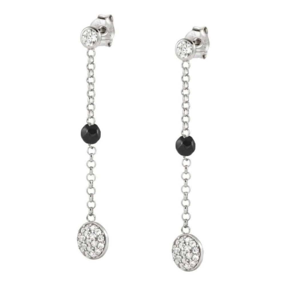 Gioie 925 Silver Earrings, Cubic Zirconia And Jade (009_Round Silver)