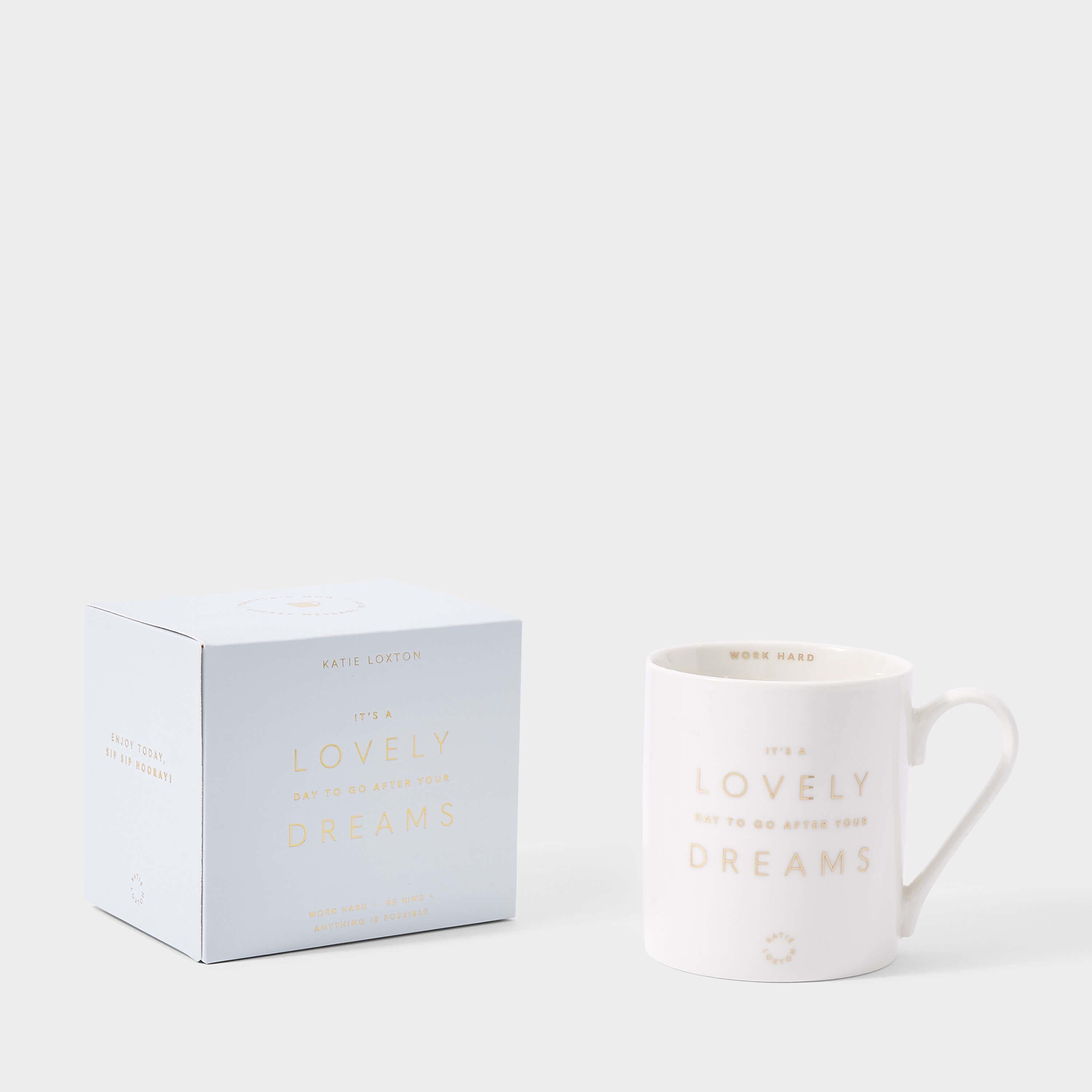 Porcelain Mug | It's A Lovely Day To Go After Your Dreams | Pale Blue