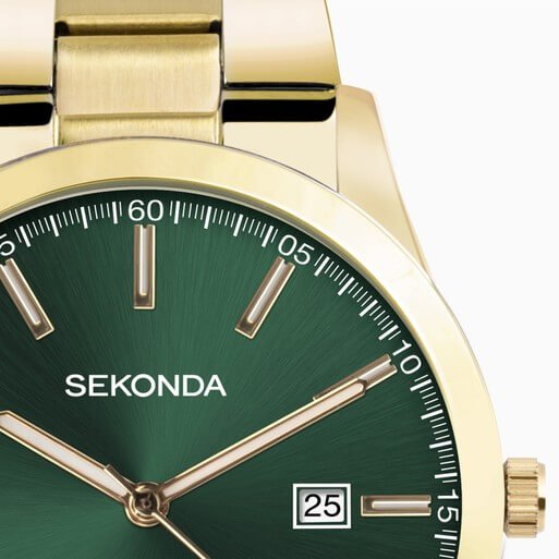 Taylor Green Dial & Gold Tone Bracelet Strap Men's Watch