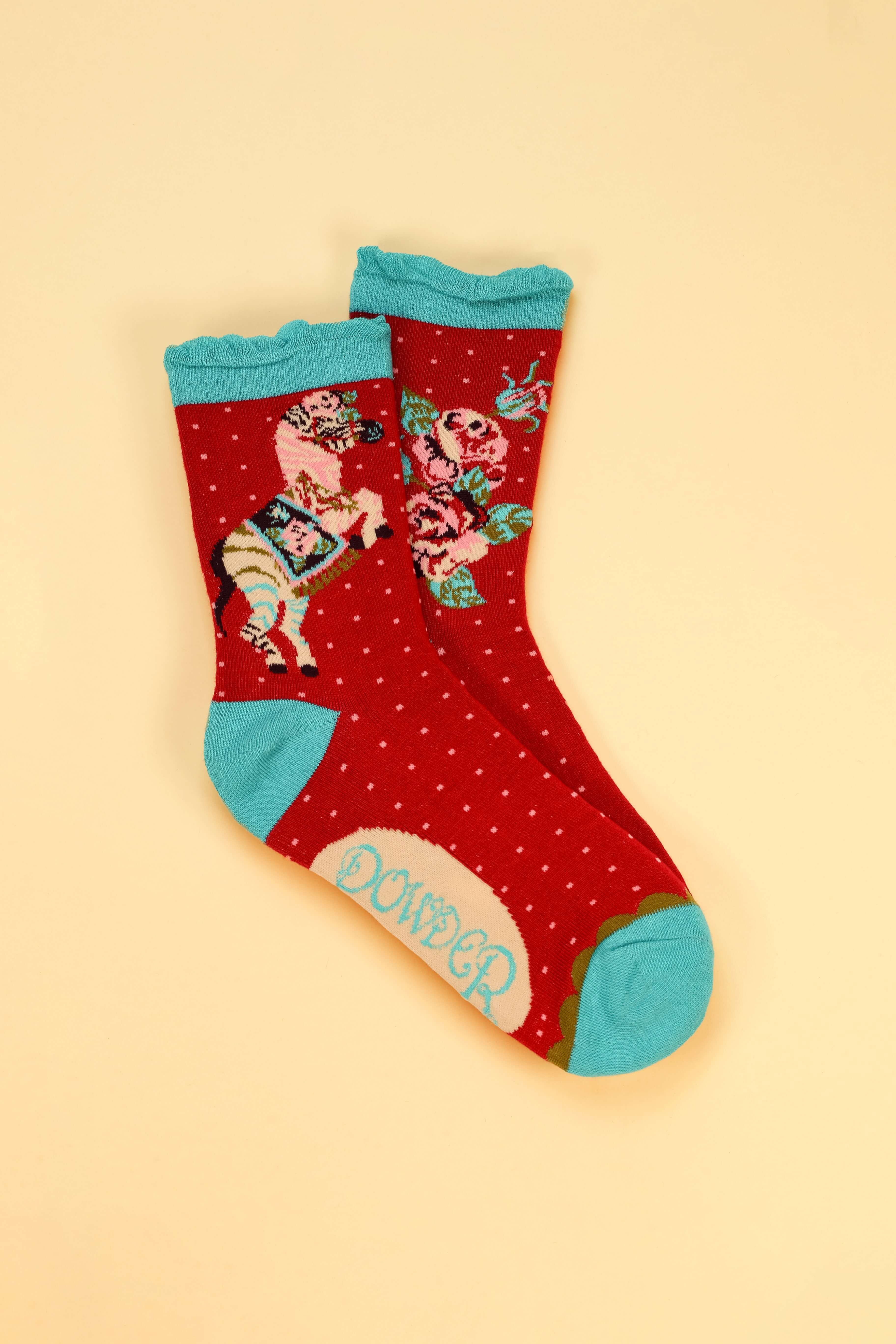 Zebra Carnival Ankle Socks