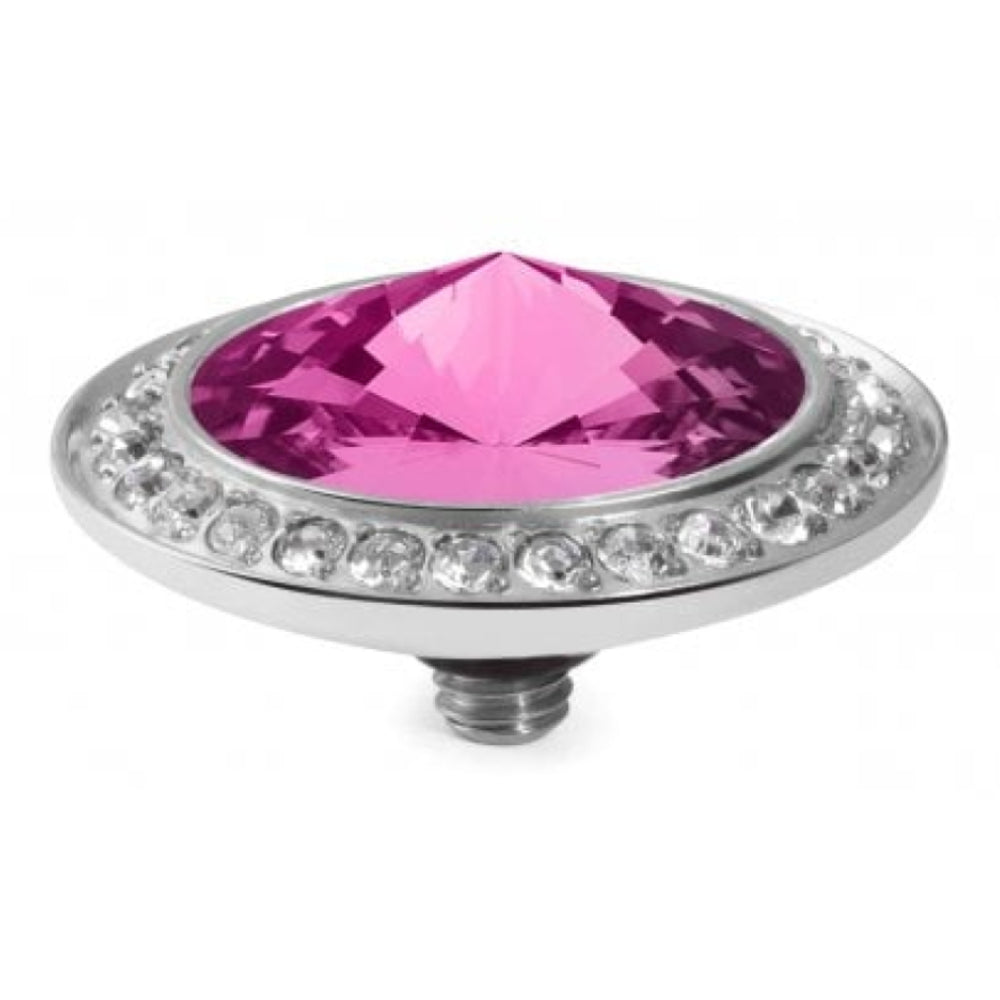 Famosa Silver 16mm Tondo Deluxe Ring Top Fuchsia