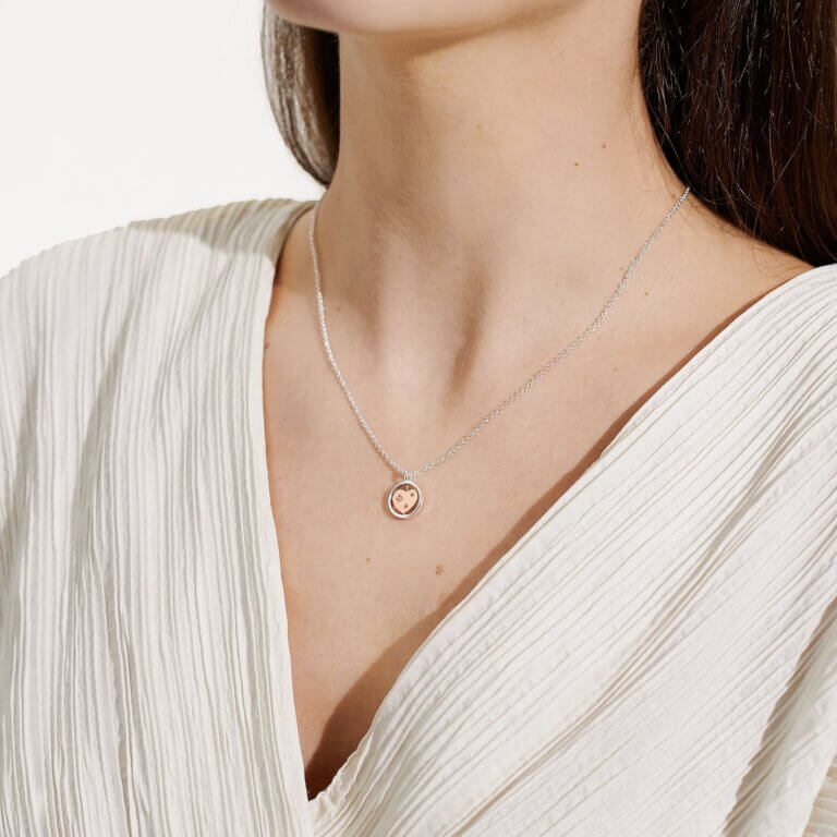 Sentiment Spinners | Love | Silver And Rose Gold | Necklace | 46cm + 6cm Extender