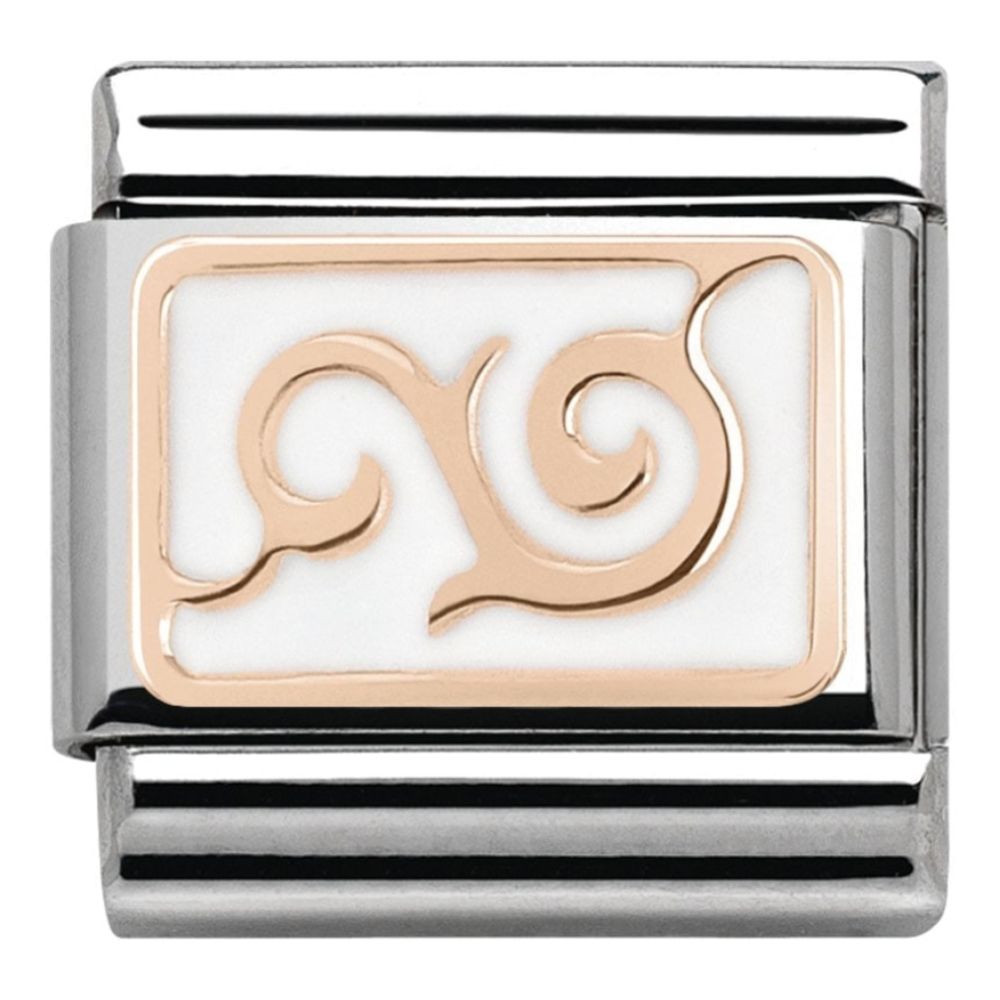 Classic Rose Gold Enamel Swirl Link