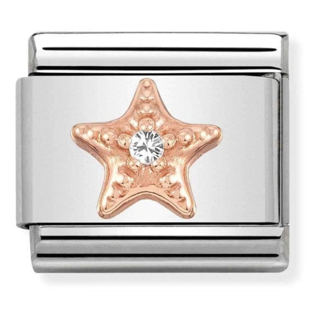 Composable Classic Symbols In Steel, 9k Rose Gold & CZ Starfish Charm