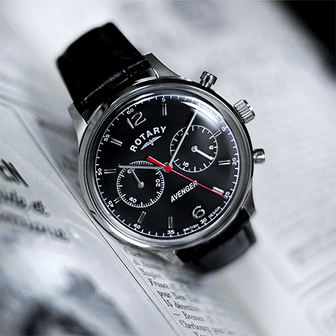 Avenger Stainless Steel Black Dial Watch