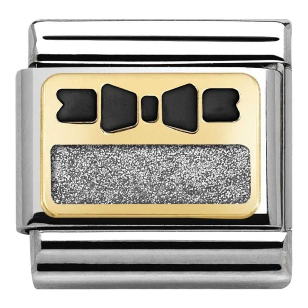 Classic Black Bow Glitter Plate Link