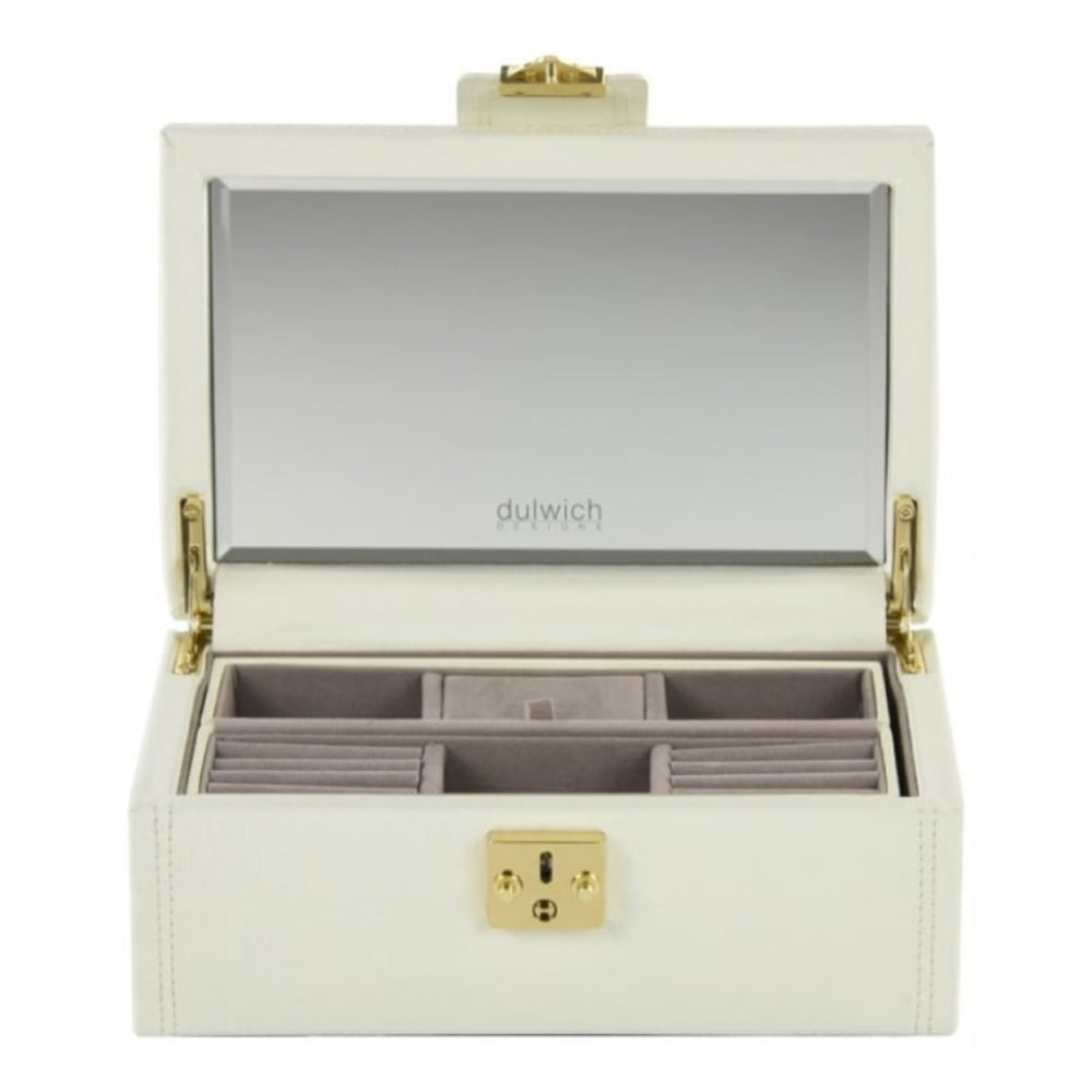 Medium Cream Leather Jewellery Box