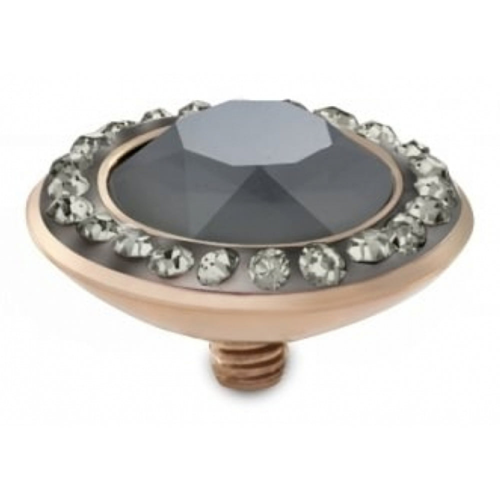 Famosa Dark Grey Rose Gold Tondo Deluxe 13mm Ring Top