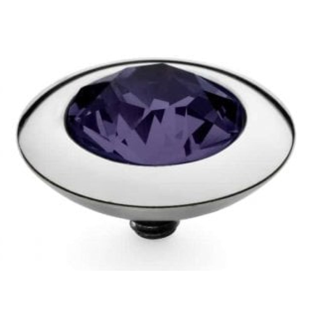 Famosa Silver 13mm Tondo Ring Top Purple Velvet