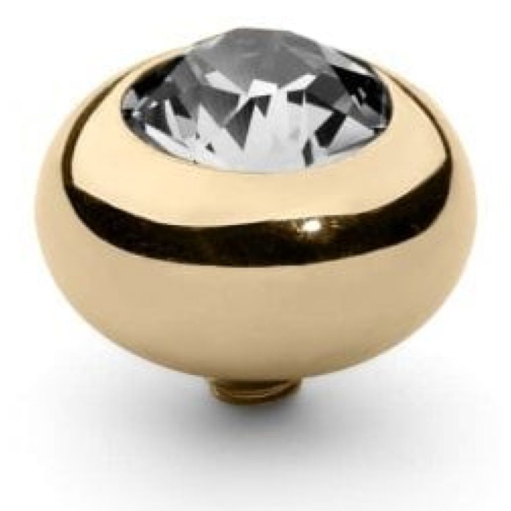 Famosa Gold 10mm Tondo Ring Top Crystal