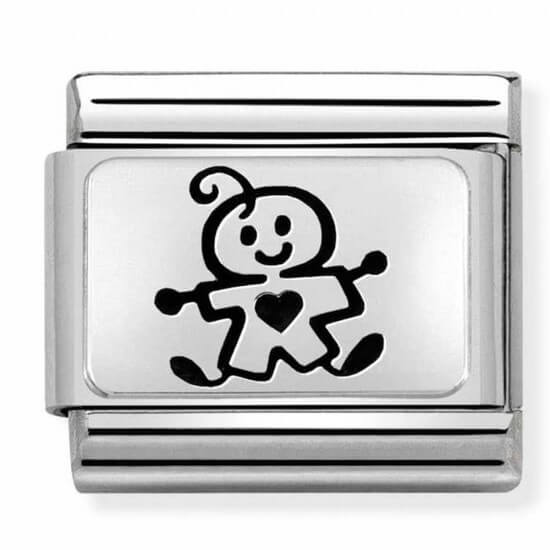 Composable Classic Oxidised Silver Baby Boy Link
