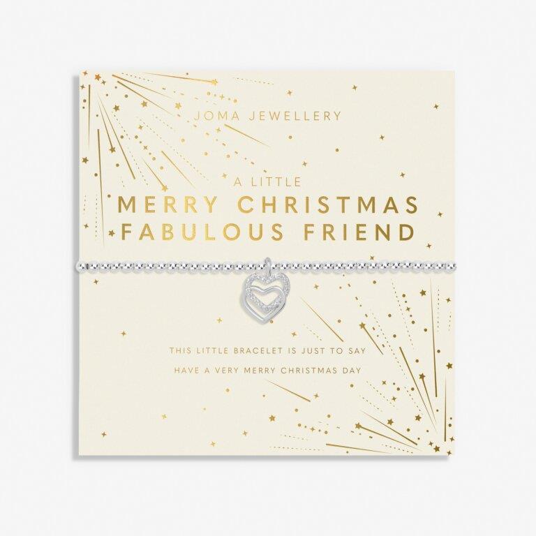 Christmas A Little 'Merry Christmas Fabulous Friend' Silver Plated Bracelet