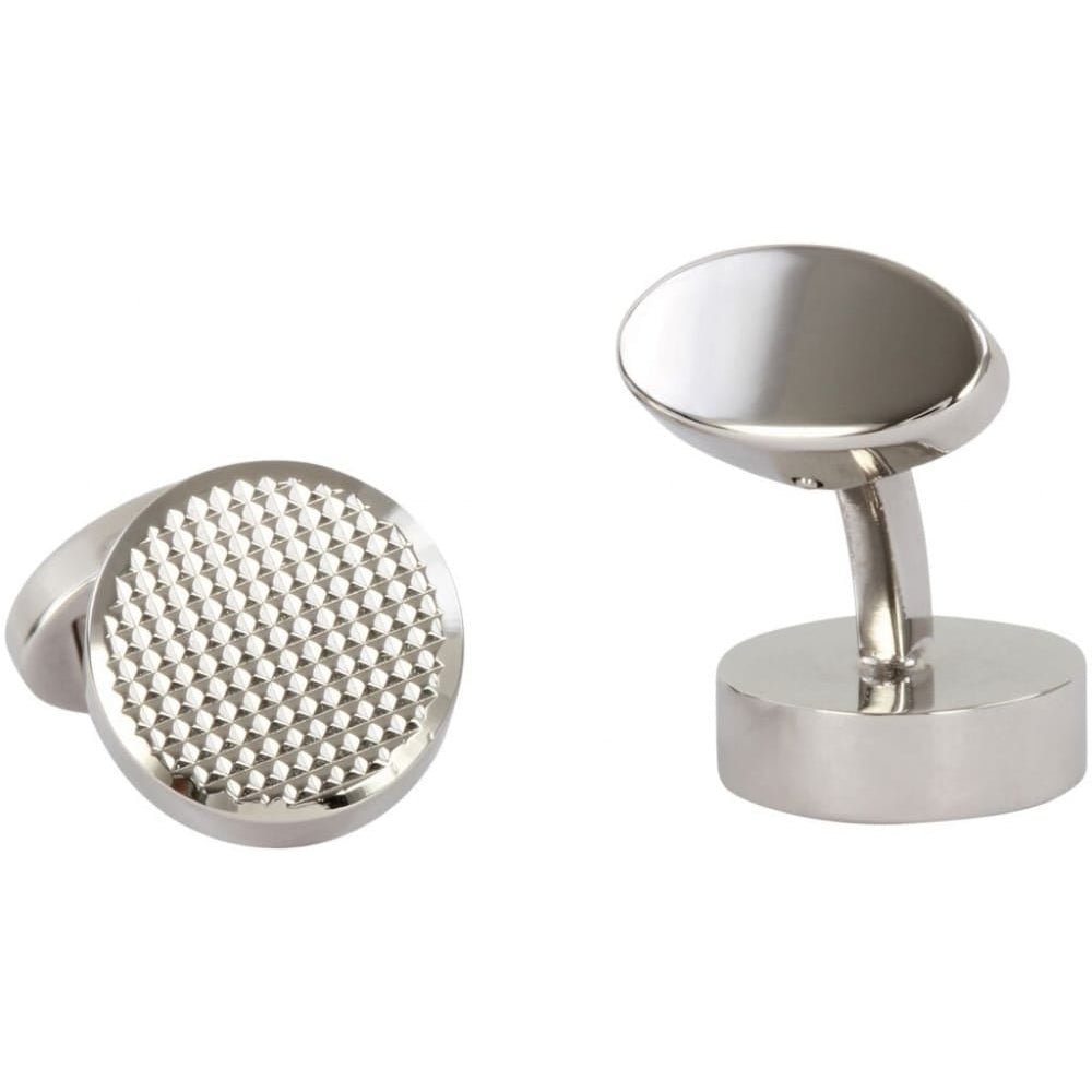 Round Chequered Front David Aster Cufflinks