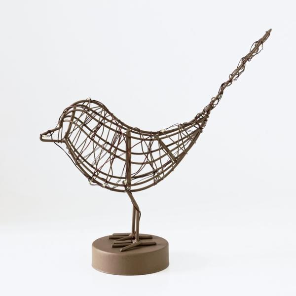 Table Top LED Robin - 20 LED Battery Operated - Copper