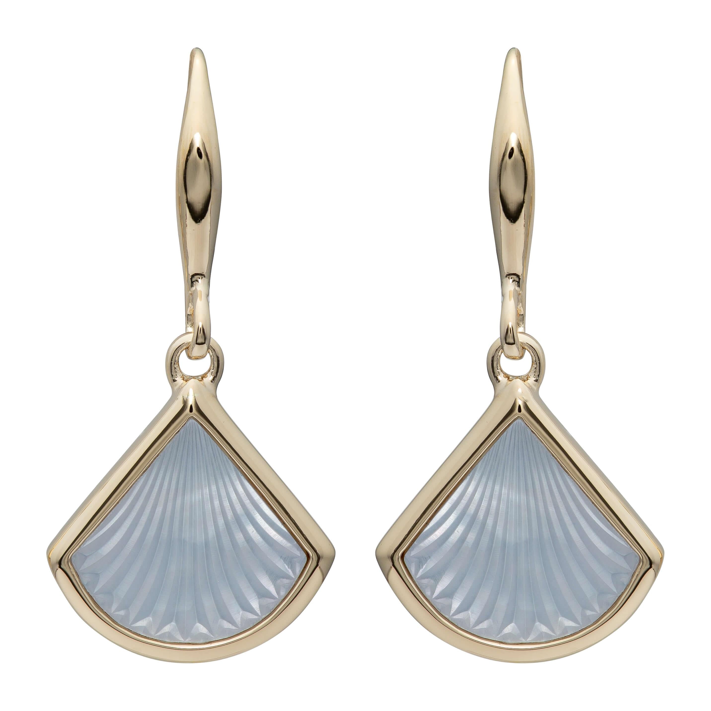 Silver 925 Drop Earrings With Yellow Gold Plating & MOP