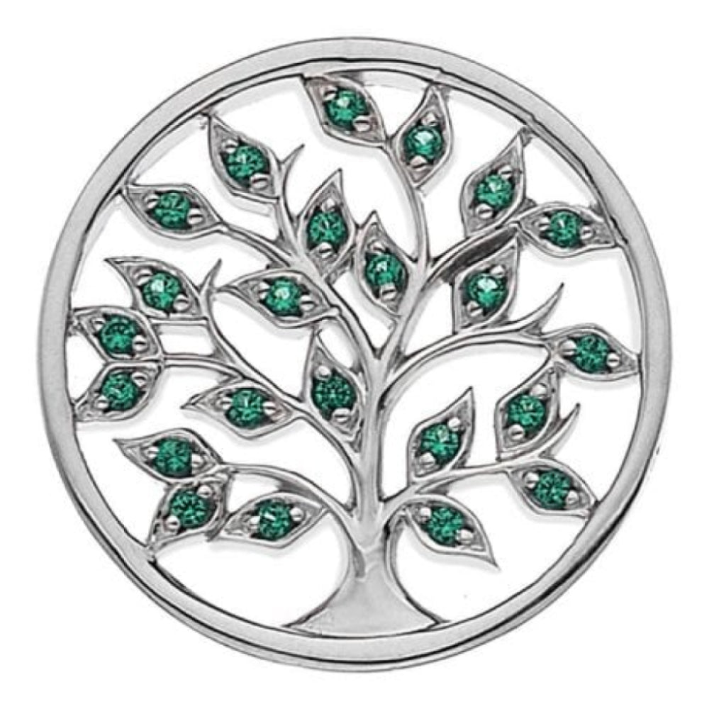 25mm Sterling Silver with Green Sparkle Balance & Harmony Reversible Coin