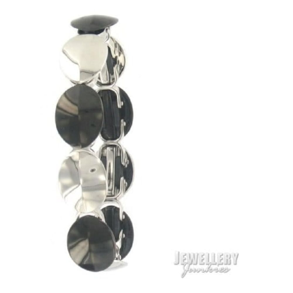 Gents Police Stainless Steel Silver & Black Bracelet