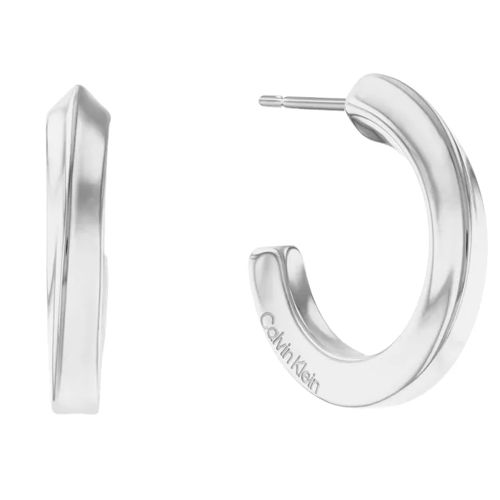 Twisted Hoop Stainless Steel Earrings