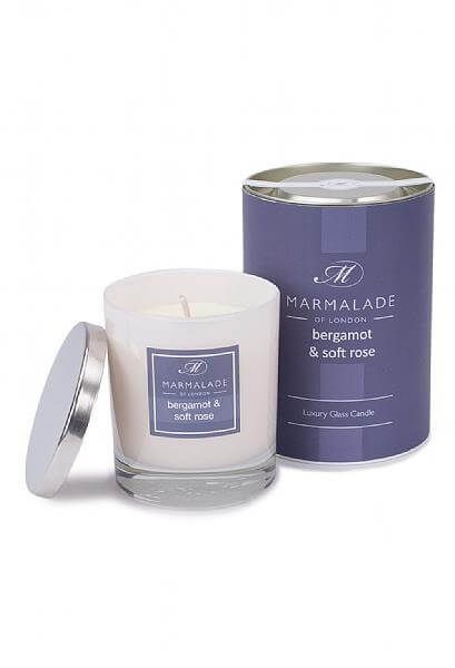 Bergamot & Soft Rose Luxury Glass Candle