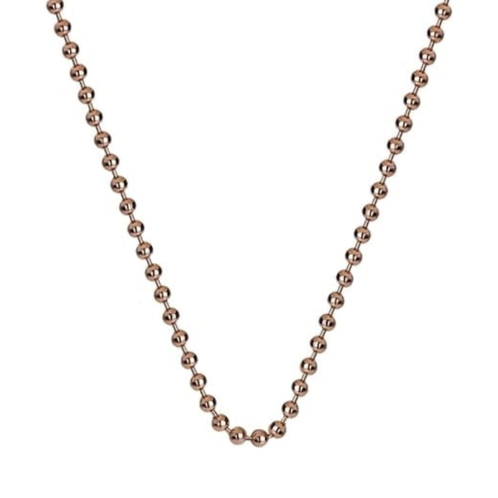 Rose Gold Plate Sterling Silver Bead Chain 18"