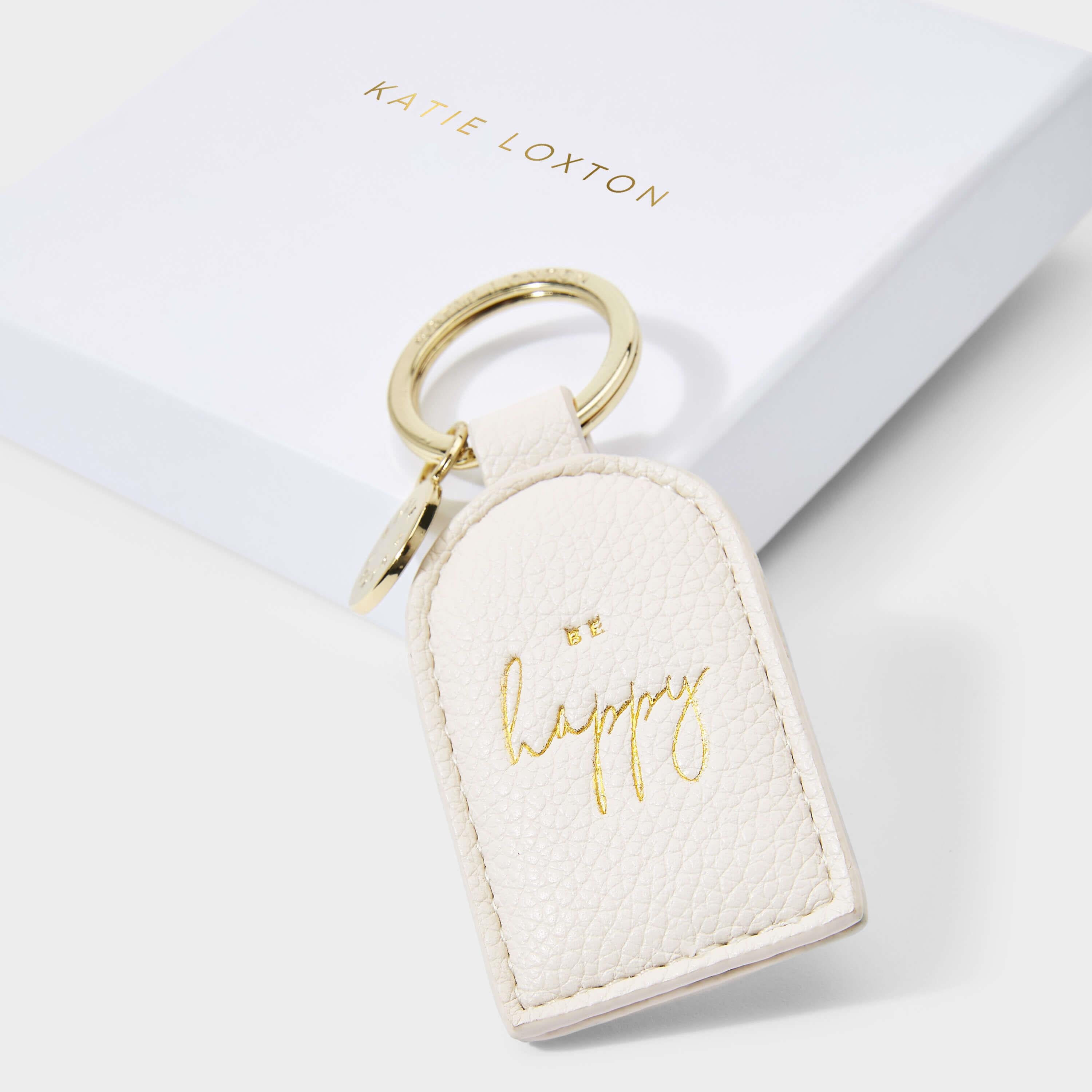 Beautifully Boxed Keyring | Be Happy | Off White
