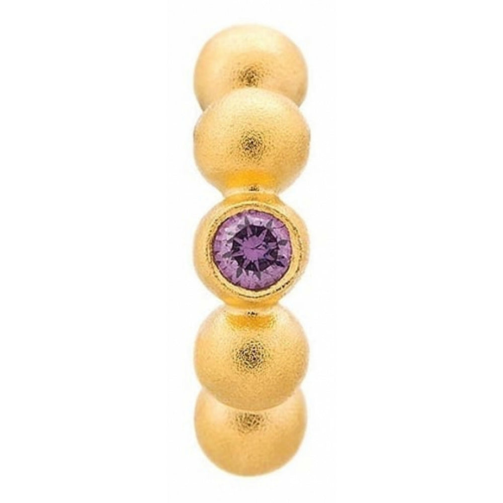 Gold Dots Purple CZ Stone Charm
