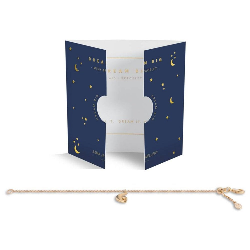 Wish - Dream Big - Yellow Gold Moon Charm Bracelet
