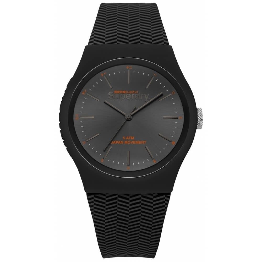 Urban Herringbone Black Herringbone Pattern Strap With Gun/Black Dial