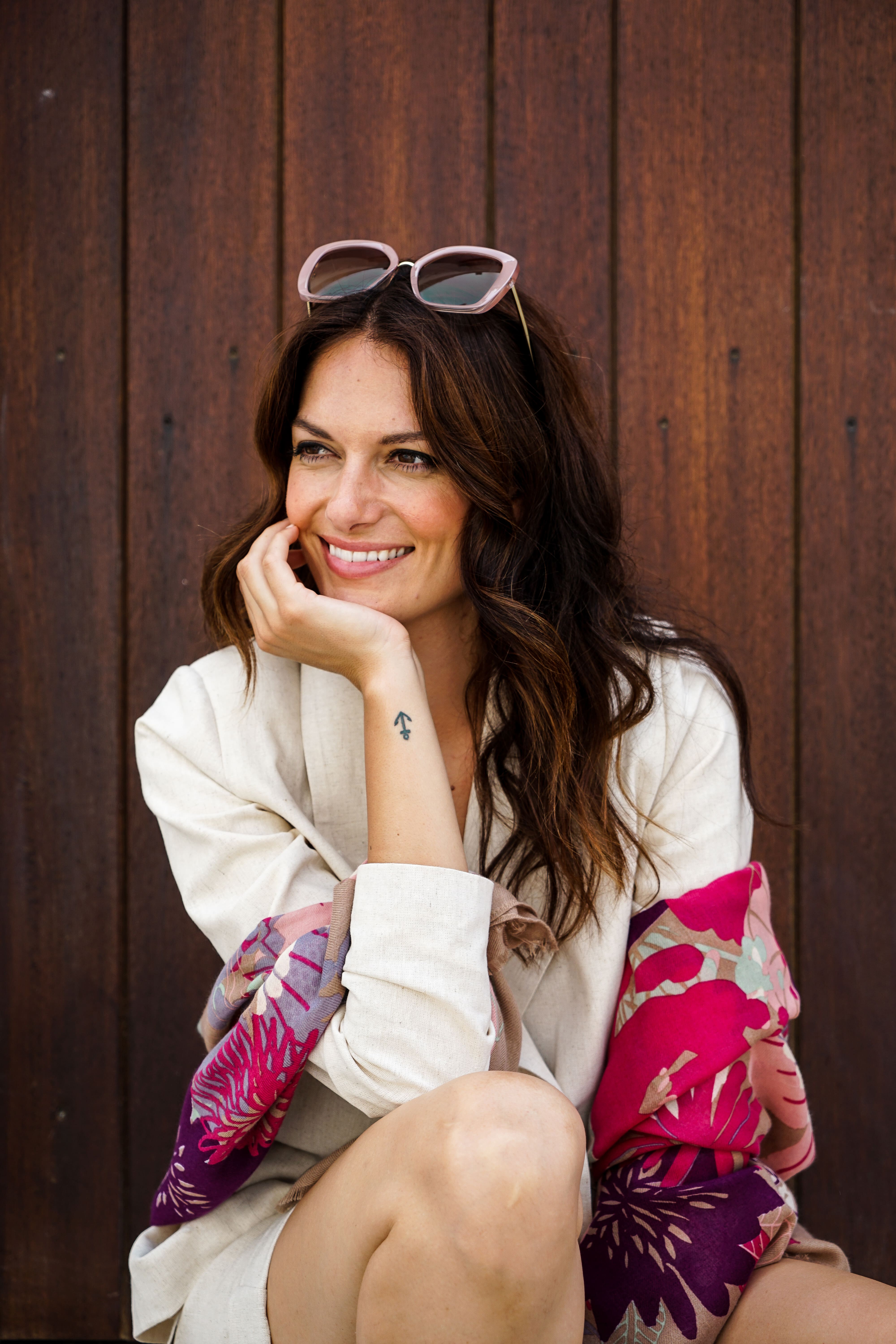 Print Scarf - Modern Floral - Stone