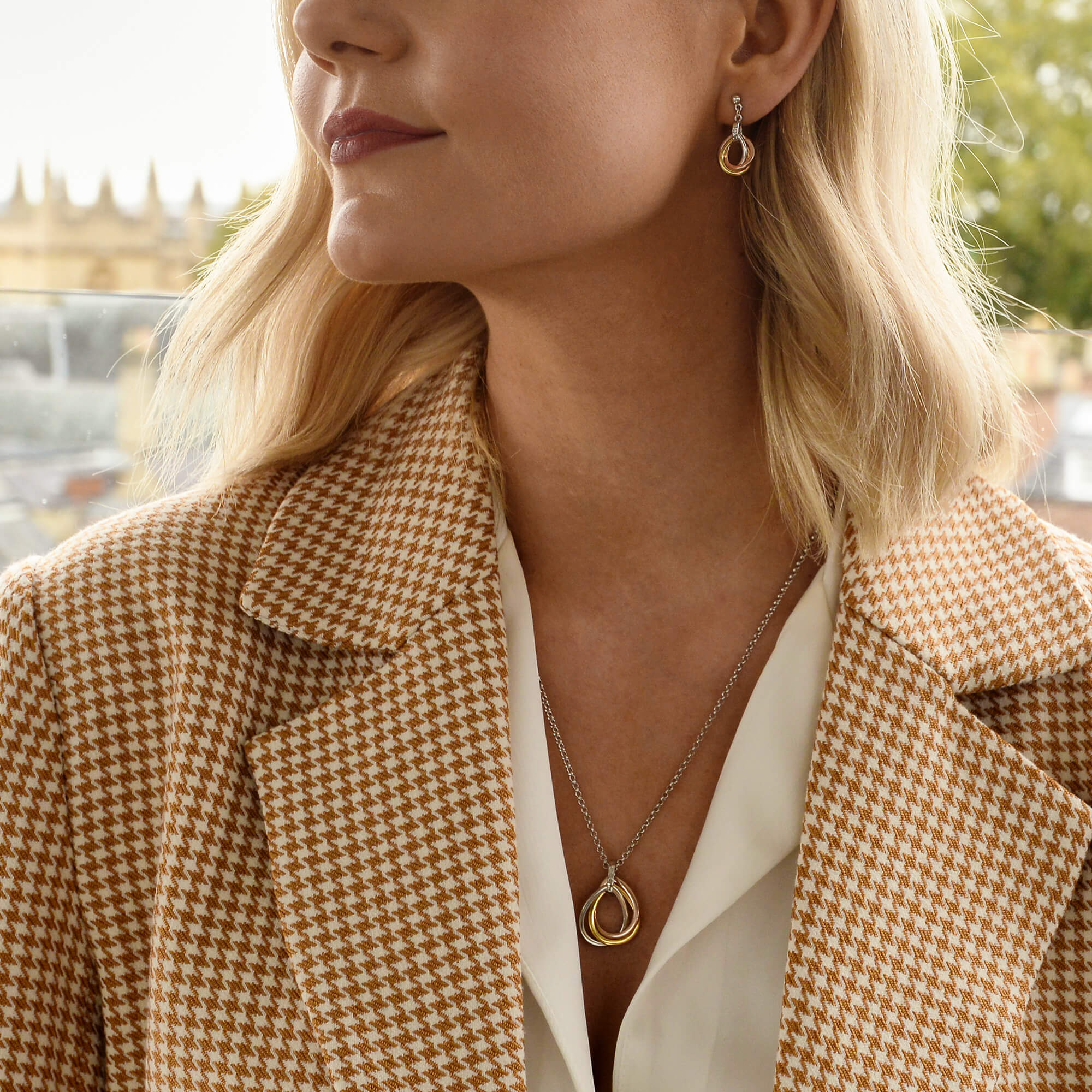 Silver, Rose Gold & Gold Trio Teardrop Earrings