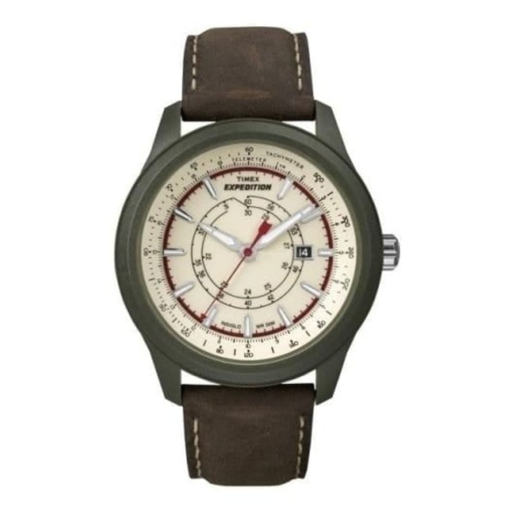 Gents Quick Date Feature & Tachymeter Leather Watch