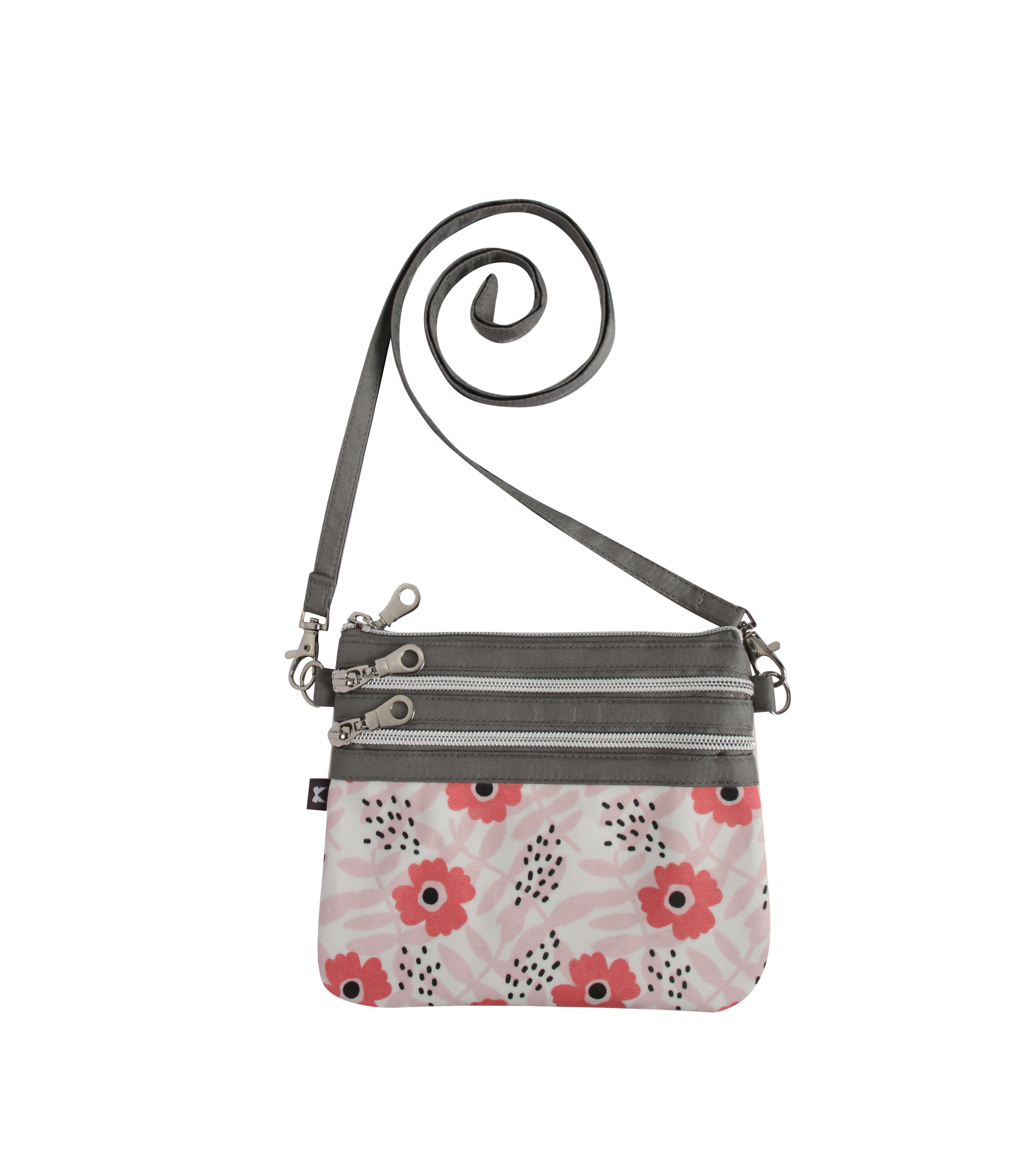 Poppy Pink Oil Cloth 3 Zip Pouch