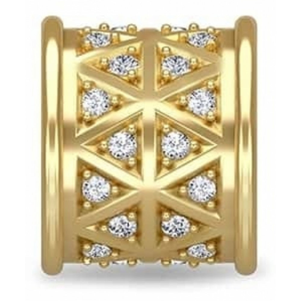 Gold Plated CZ Triangles Charm