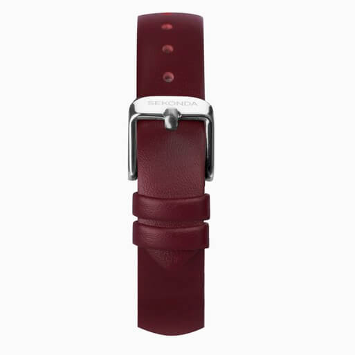 Nordic White Dial & Red Leather Strap Ladies Watch