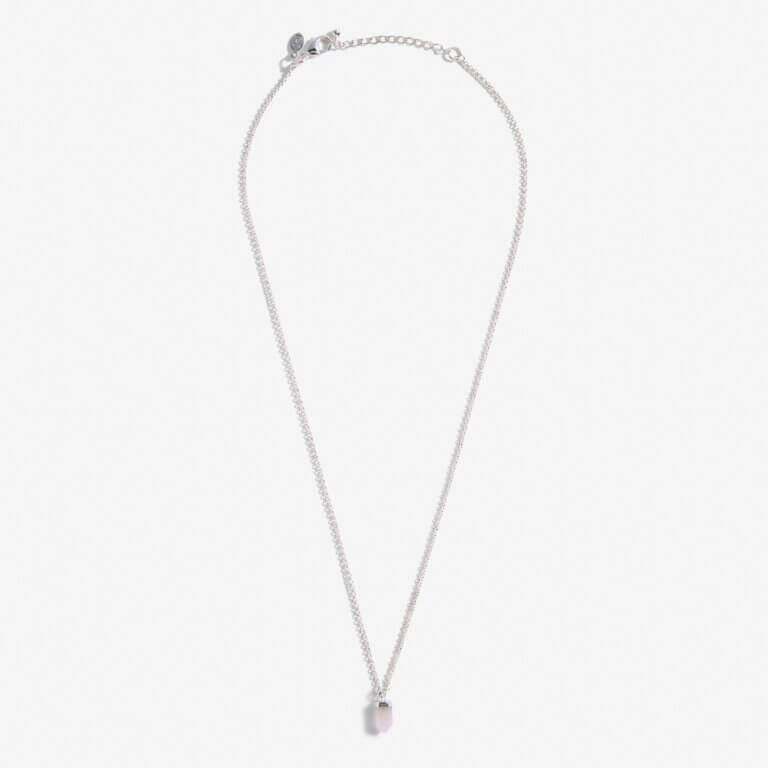 Crystal A Little | Rose Quartz | Silver | Necklace | 46cm + 5cm Extender
