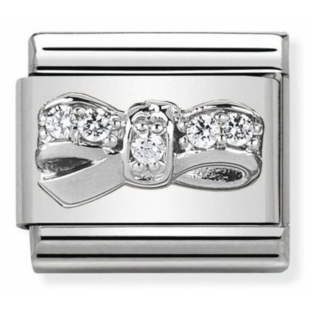 Classic Bow Cherie In Steel, Cubic Zirconia & Silver 925 Charm