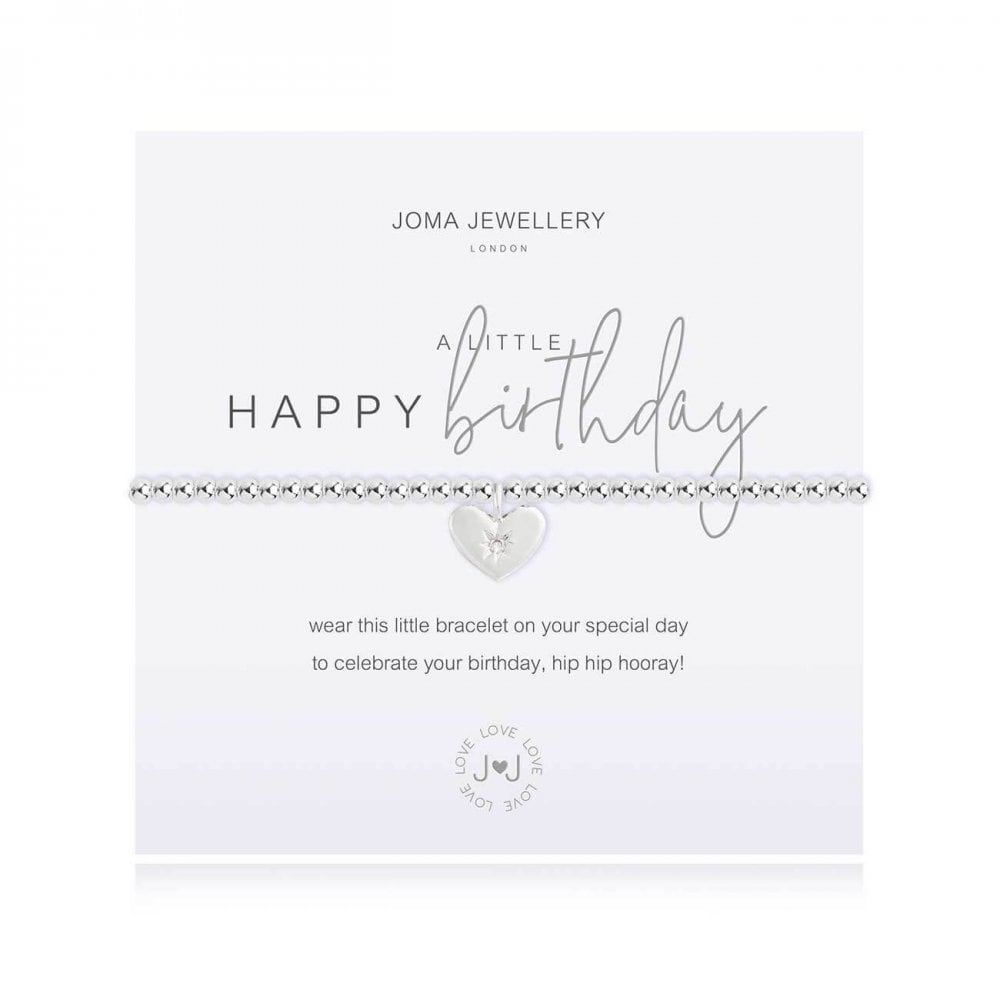 A Little Happy Birthday Silver Bracelet 17.5cm