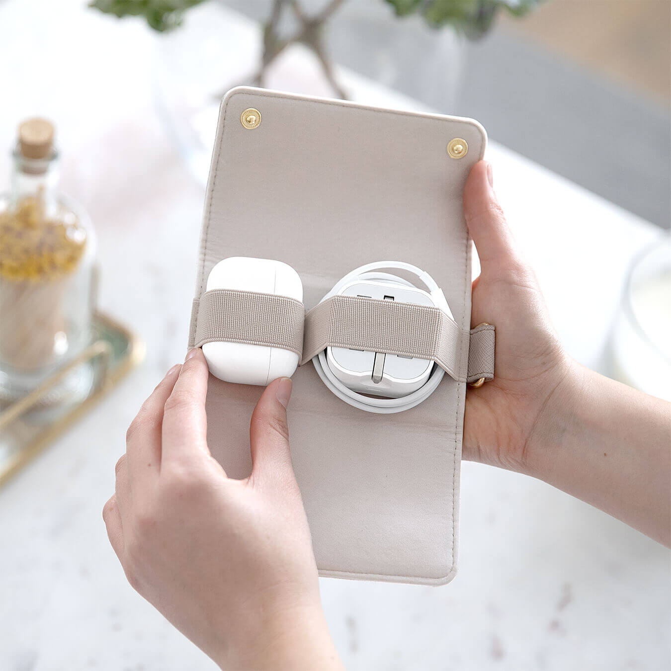 Taupe Compact Cable Tidy