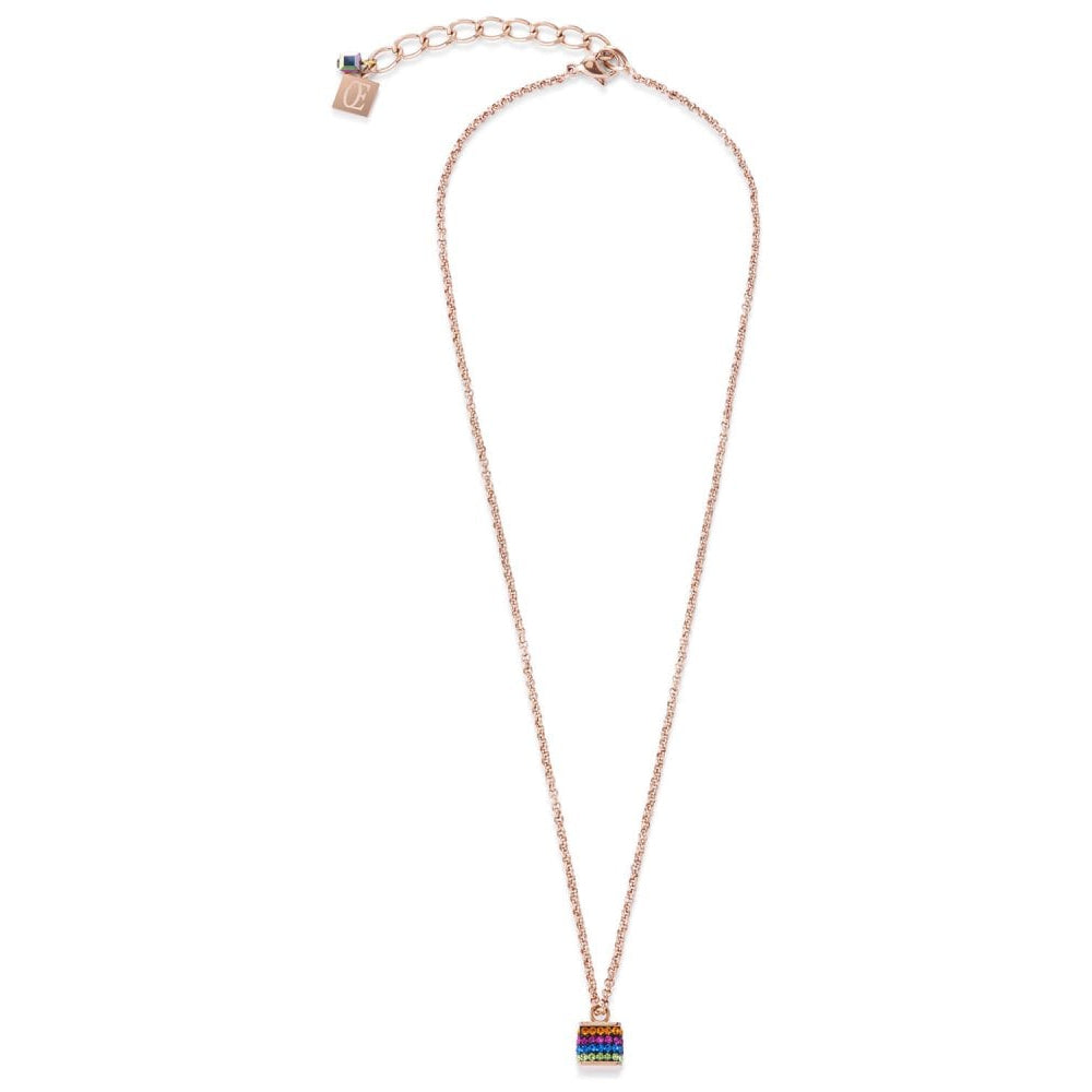 Multicolour Cube Pendant Necklace
