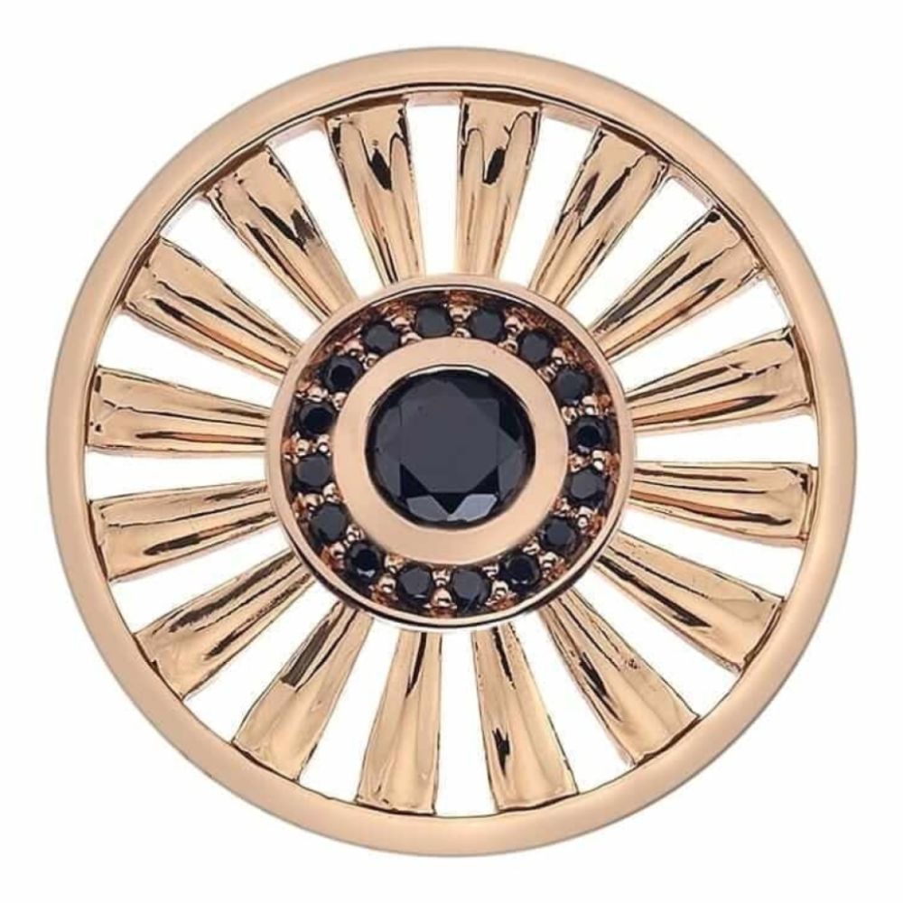Art Deco Sunrise Rose Gold Plate Coin - 25 mm