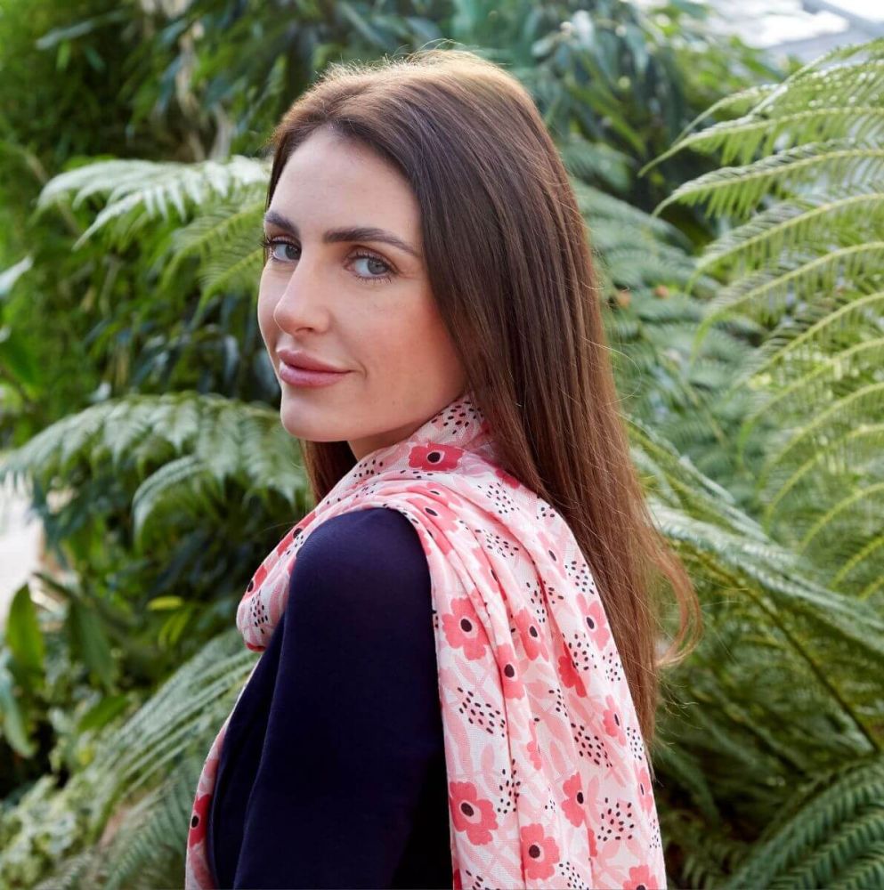 Poppy Pink Oil Cloth Print Scarf
