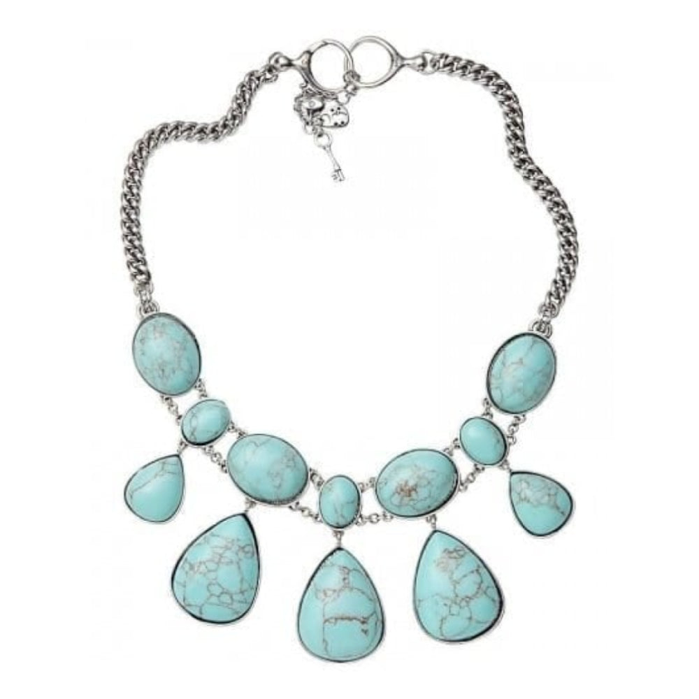 Ladies Vintage Wild Orchid Stone Necklace