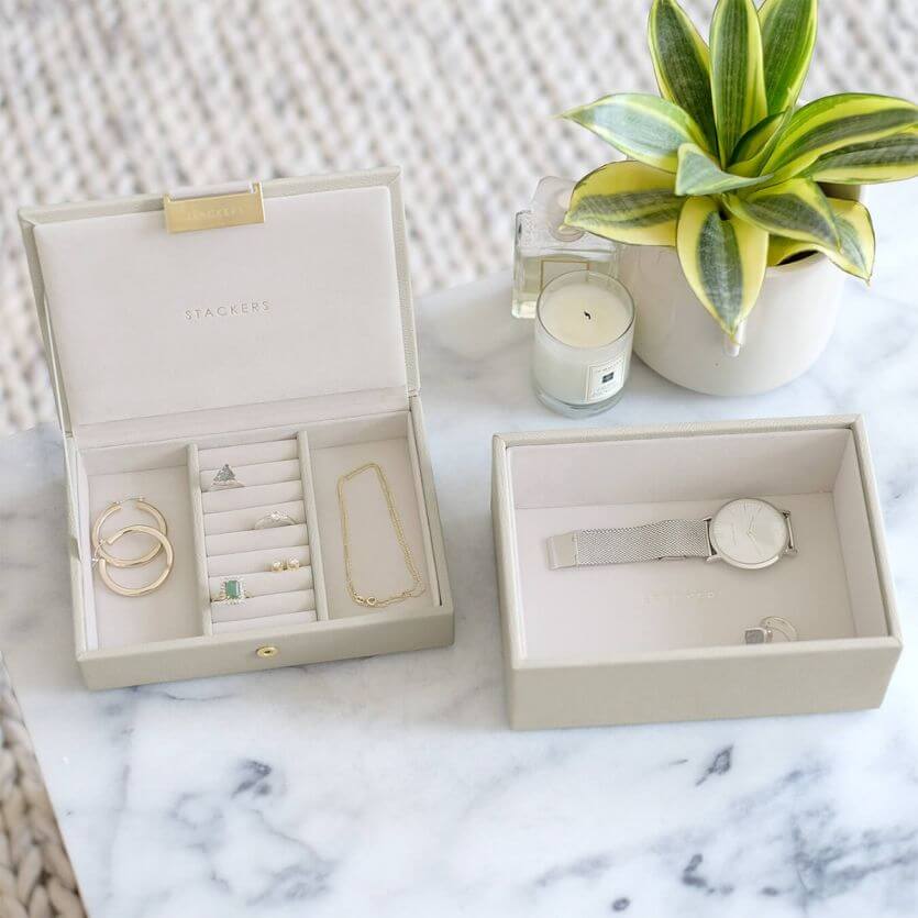Oatmeal Mini Jewellery Box Set of 2