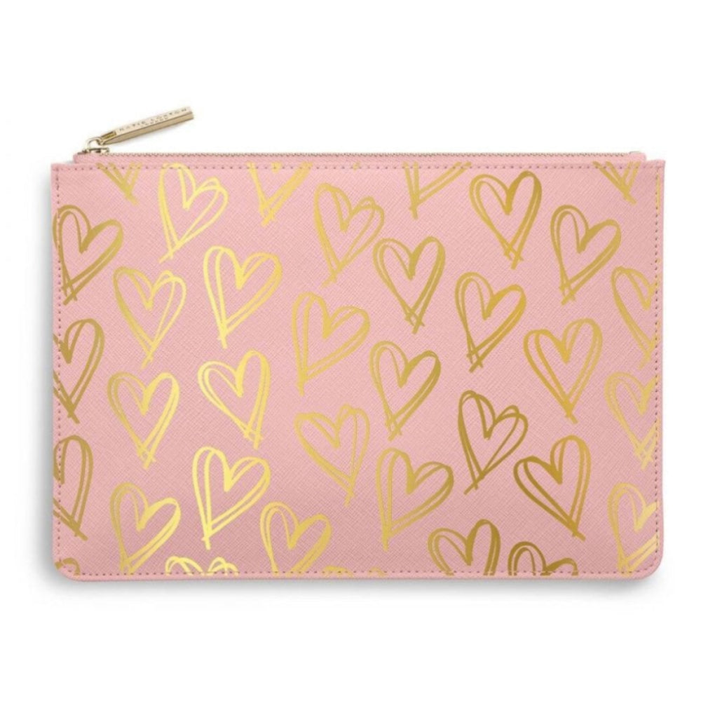 Perfect Pouch | Heart Print | Pink | 16 X 24cm